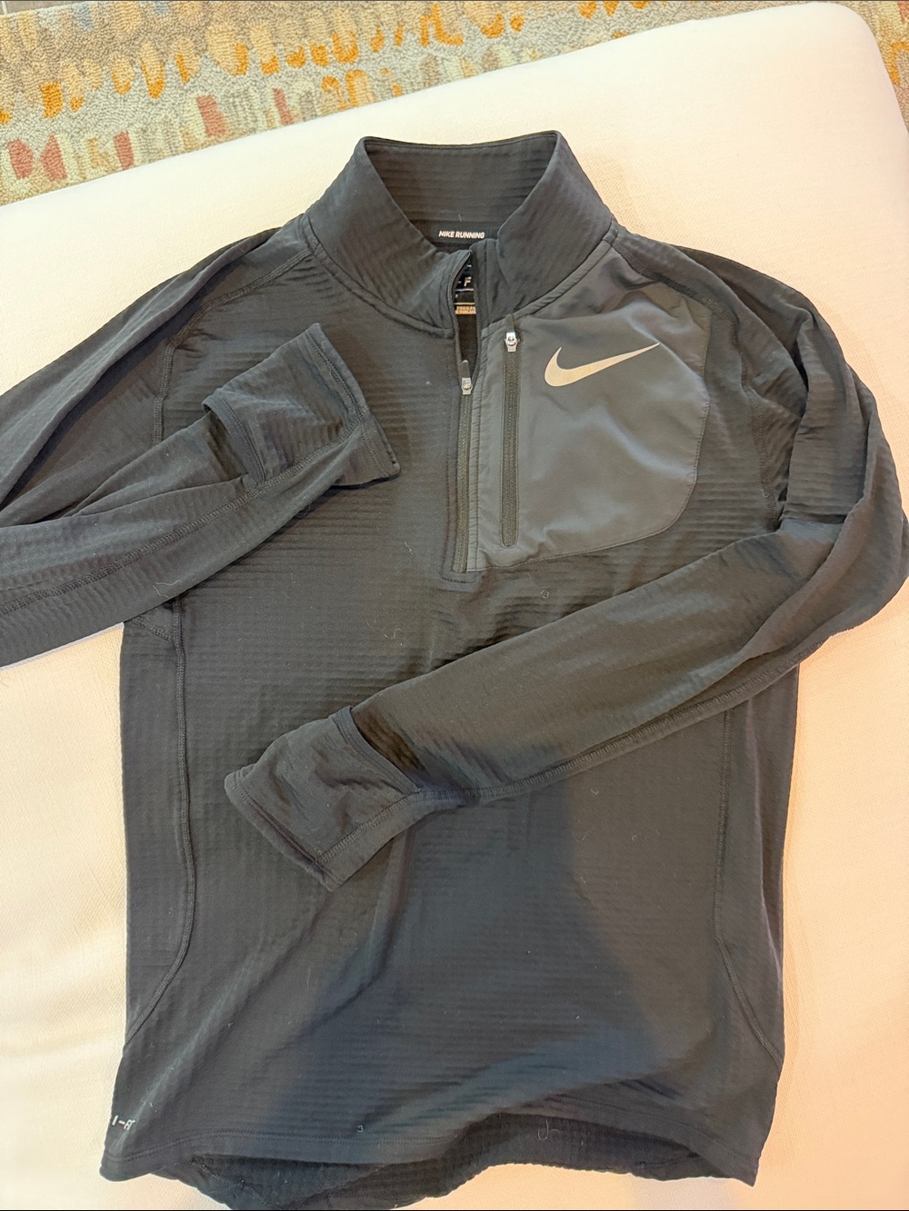Nike Black Men's Half-Zip Performance Pullover with Gray Chest Panel